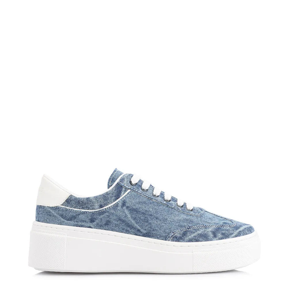 Tênis Flatform Tecido Jeans/Alt Branco - imagem 2