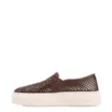 Tênis Marrom Couro Recortes Slip On - imagem 4