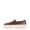 Tênis Marrom Couro Recortes Slip On - imagem 4