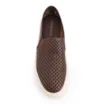 Tênis Marrom Couro Recortes Slip On - imagem 5