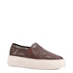 Tênis Marrom Couro Recortes Slip On - imagem 1