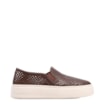 Tênis Marrom Couro Recortes Slip On - imagem 2