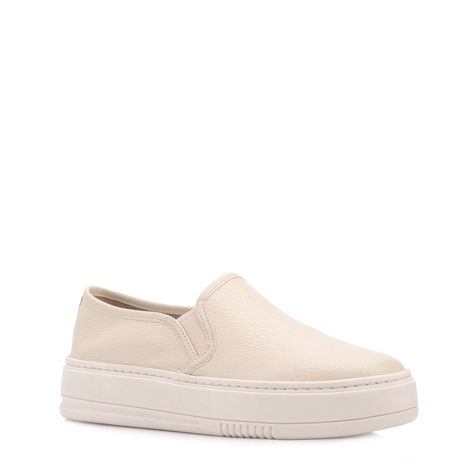 Tênis Off White Couro Slip On