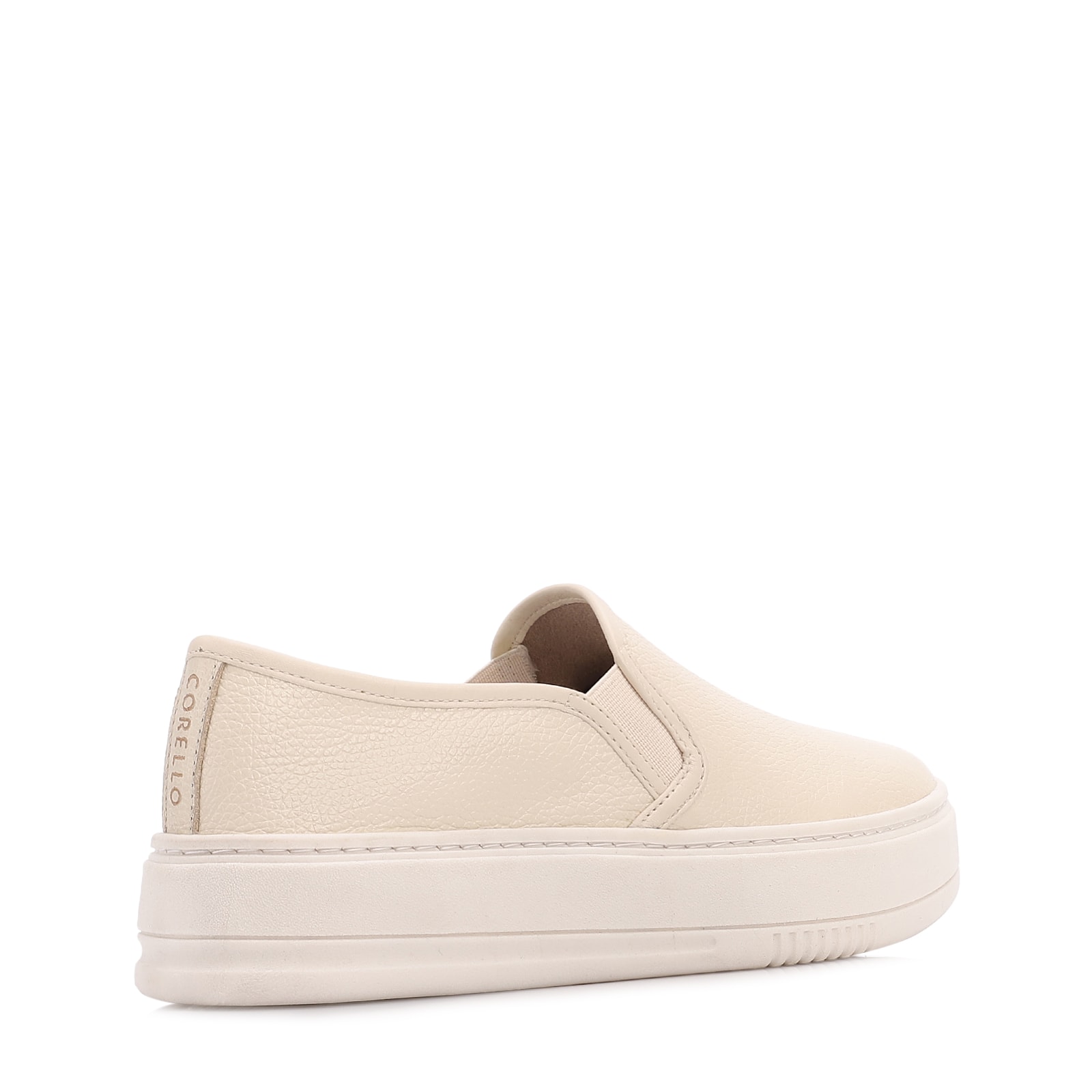 Tênis Off White Couro Slip On