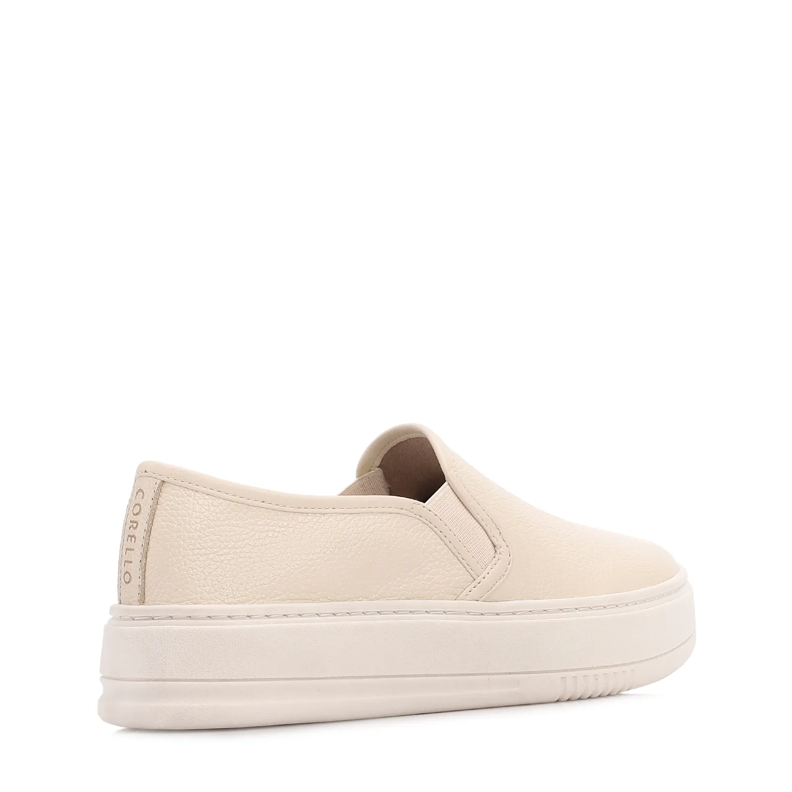 Tênis Off White Couro Slip On