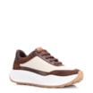 Tênis Plataforma Couro Camurça Marrom/Tela Off White - imagem 1