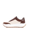 Tênis Plataforma Couro Camurça Marrom/Tela Off White - imagem 5