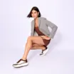 Tênis Plataforma Couro Camurça Marrom/Tela Off White - imagem 9