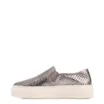 Tênis Prata Couro Recortes Slip On - imagem 4