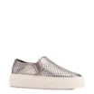 Tênis Prata Couro Recortes Slip On - imagem 1