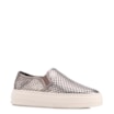 Tênis Prata Couro Recortes Slip On - imagem 1
