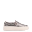Tênis Prata Couro Recortes Slip On - imagem 2