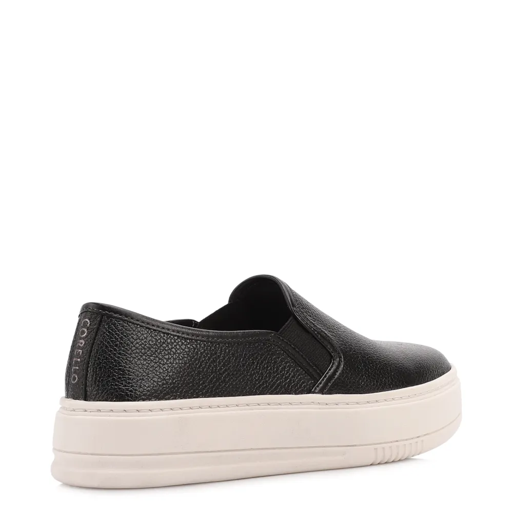 Tênis Preto Couro Slip On - imagem 3
