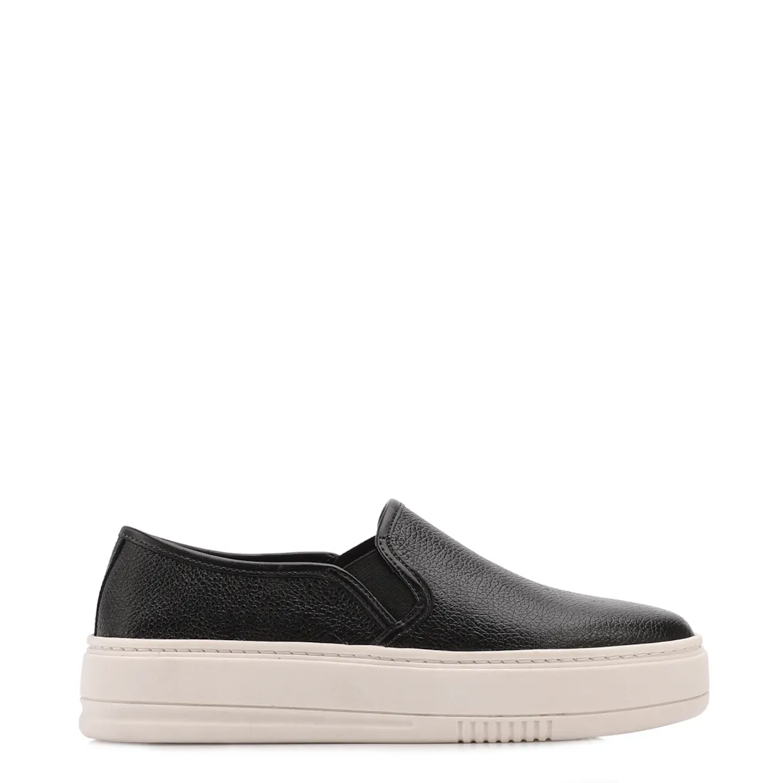 Tênis Preto Couro Slip On - foto 2