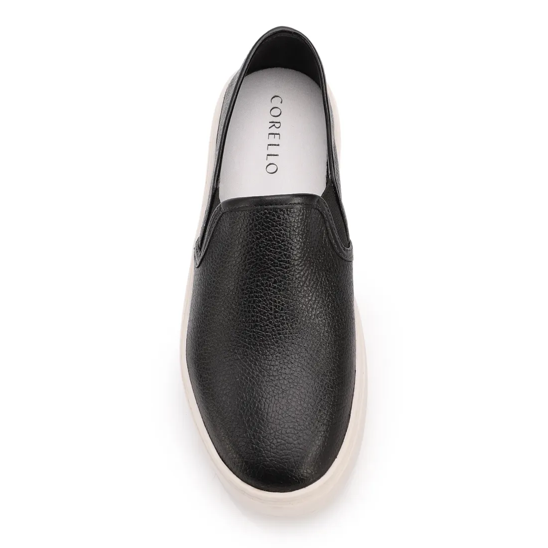 Tênis Preto Couro Slip On - foto 5