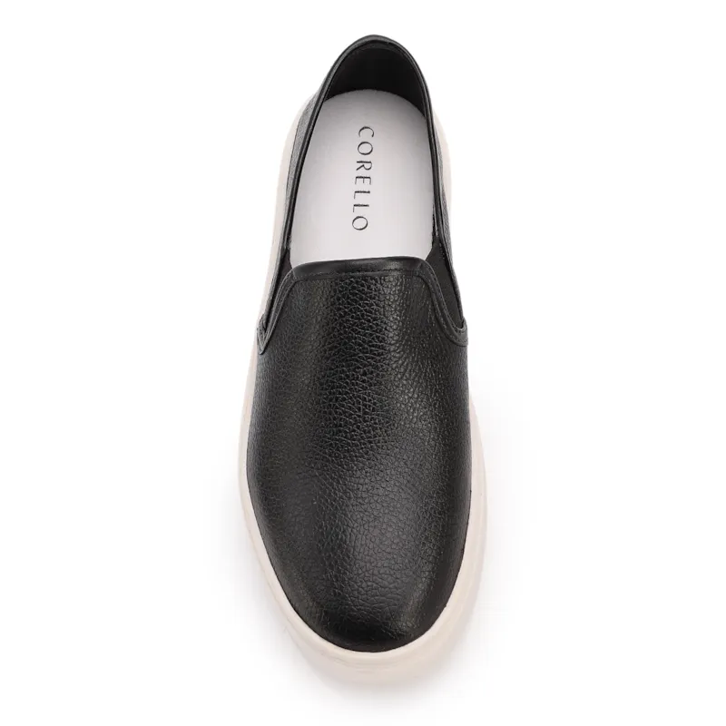 Tênis Preto Couro Slip On - foto 5
