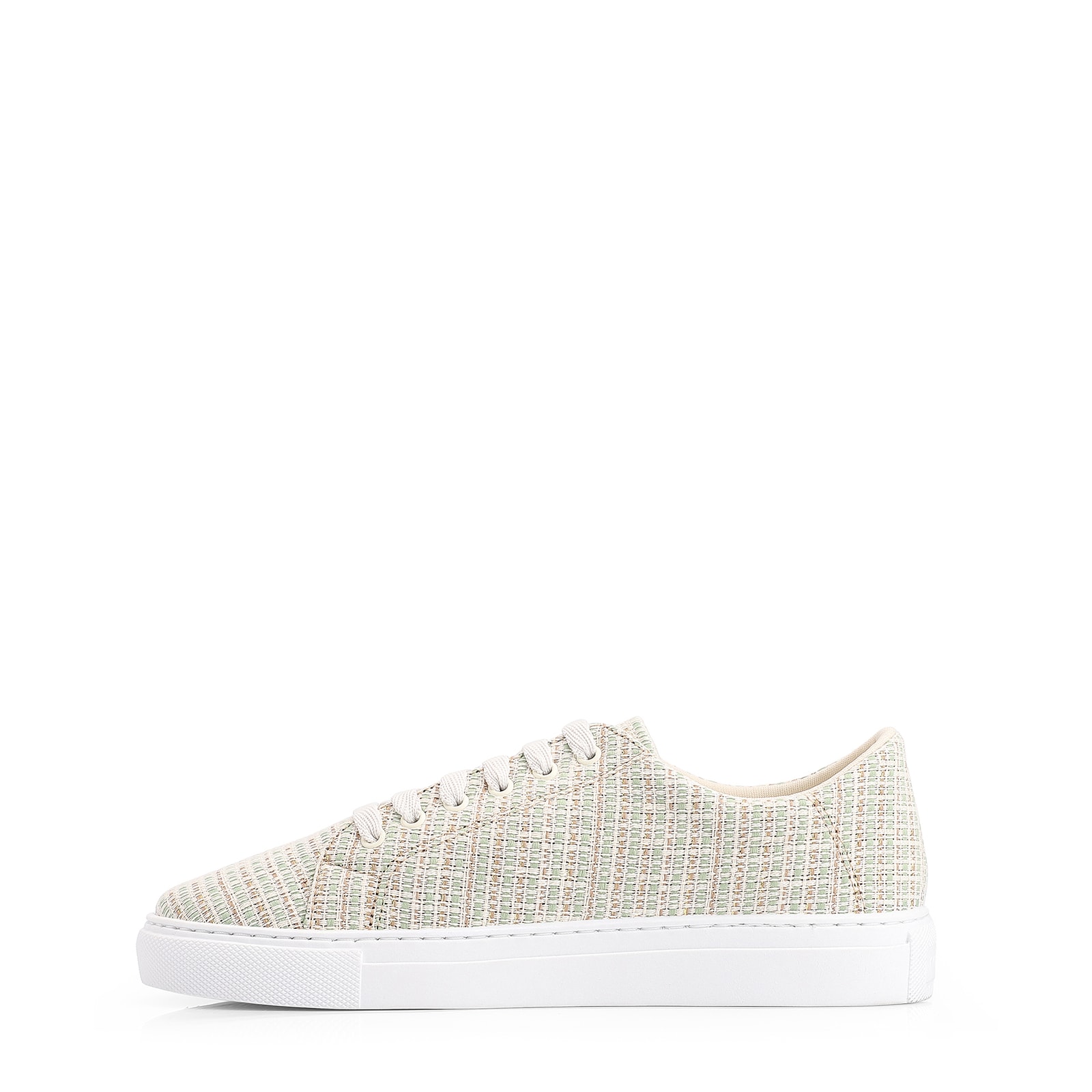 Tênis Tecido Off White/Verde/Dourado