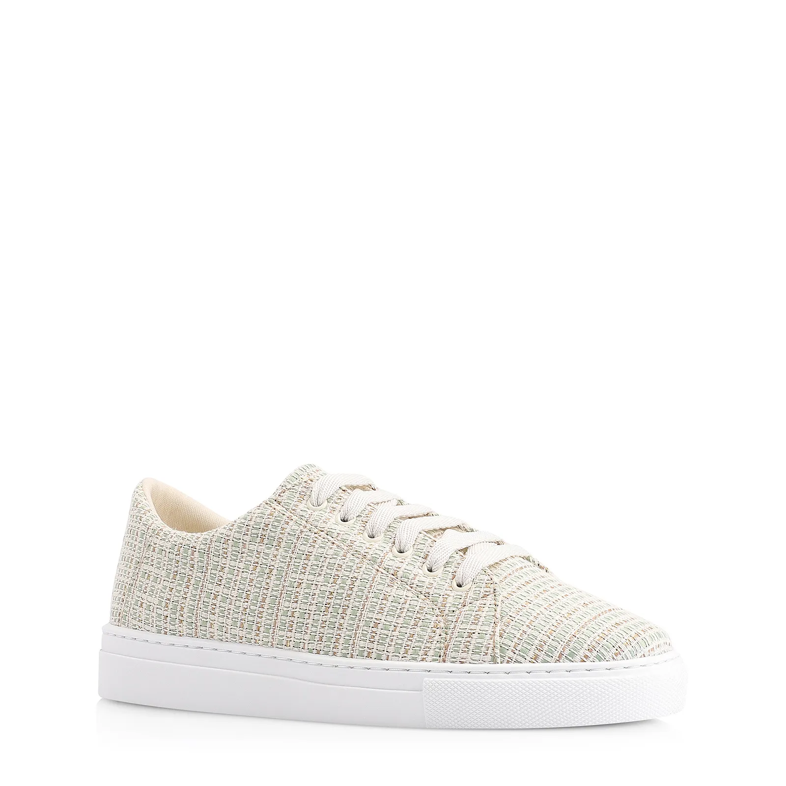 Tênis Tecido Off White/Verde/Dourado
