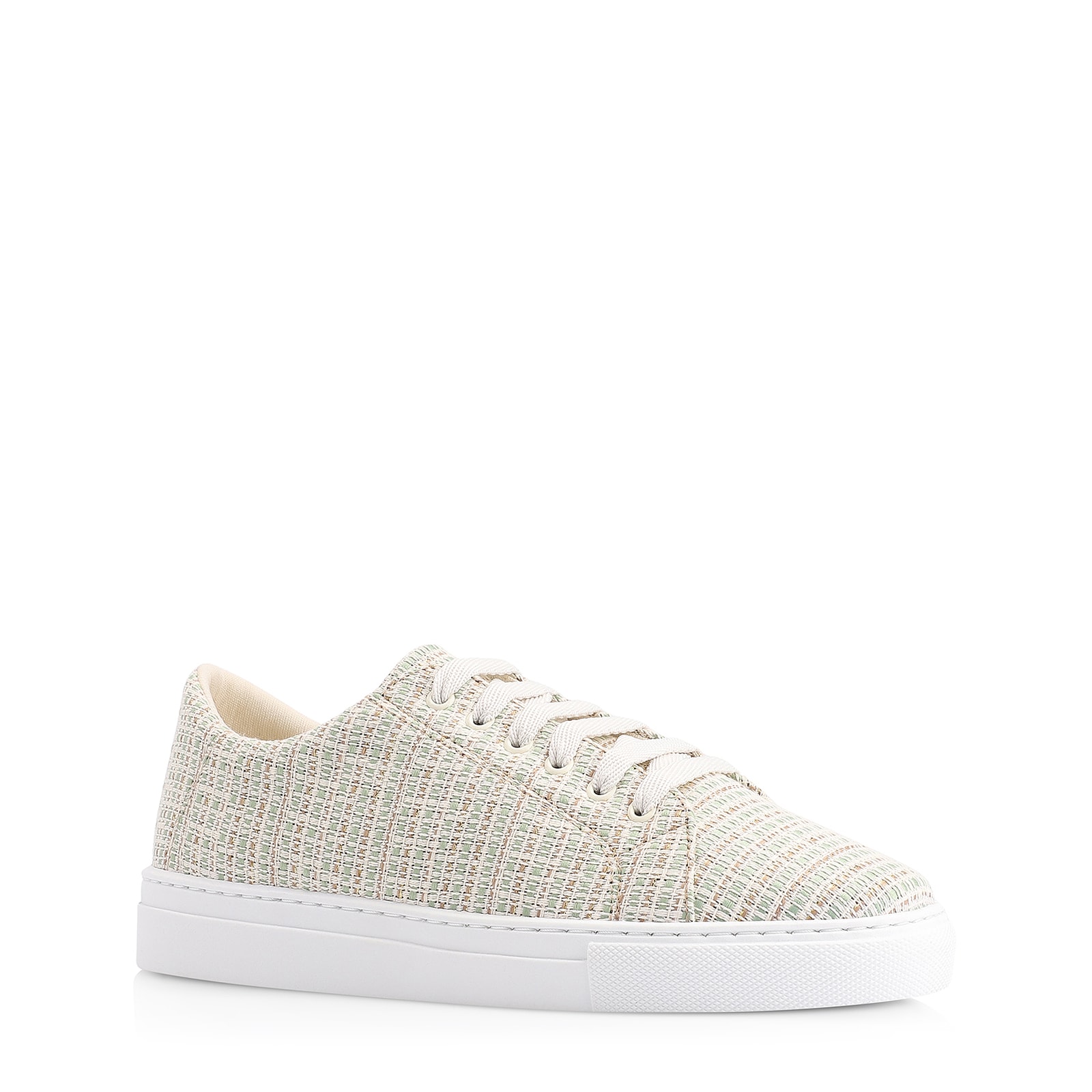 Tênis Tecido Off White/Verde/Dourado