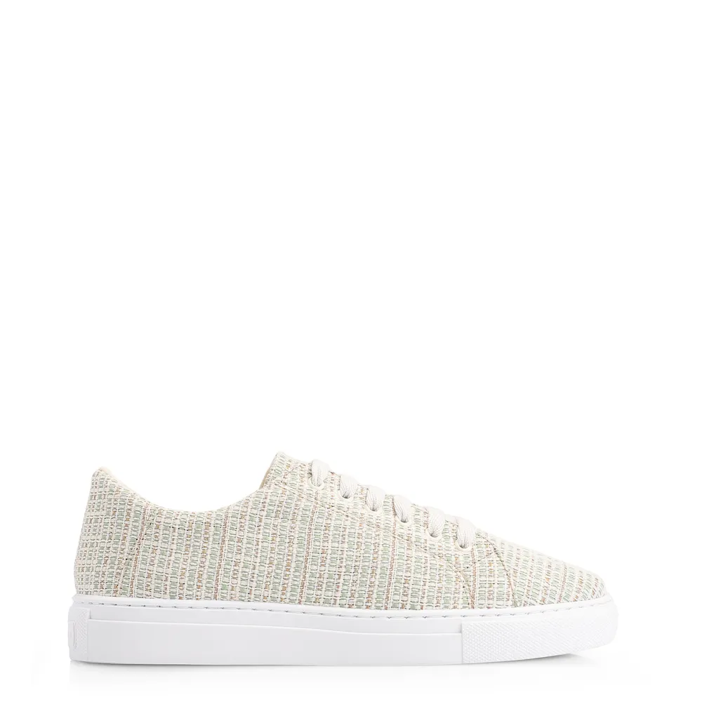 Tênis Tecido Off White/Verde/Dourado - imagem 2
